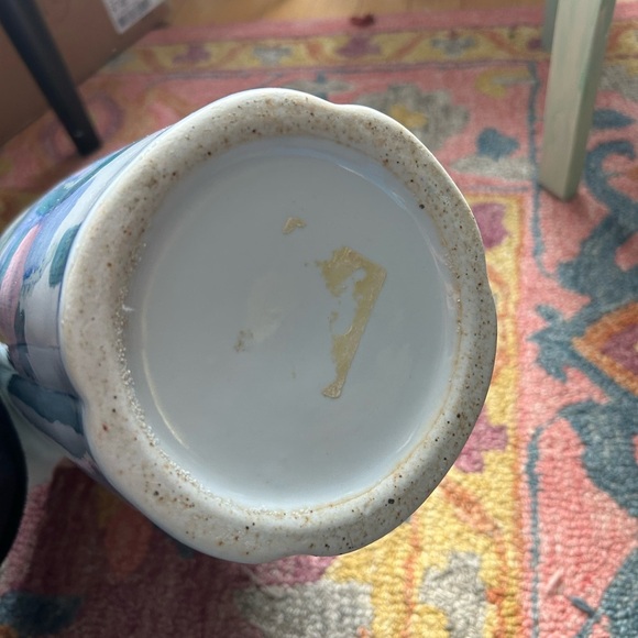 Vintage Asian Vase Decorative Ceramic Oriental Pot Peacock and Poppy Pattern 14" - Picture 7 of 16